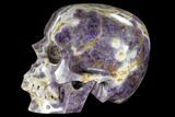 Realistic, Carved Chevron Amethyst Skull #116400-4